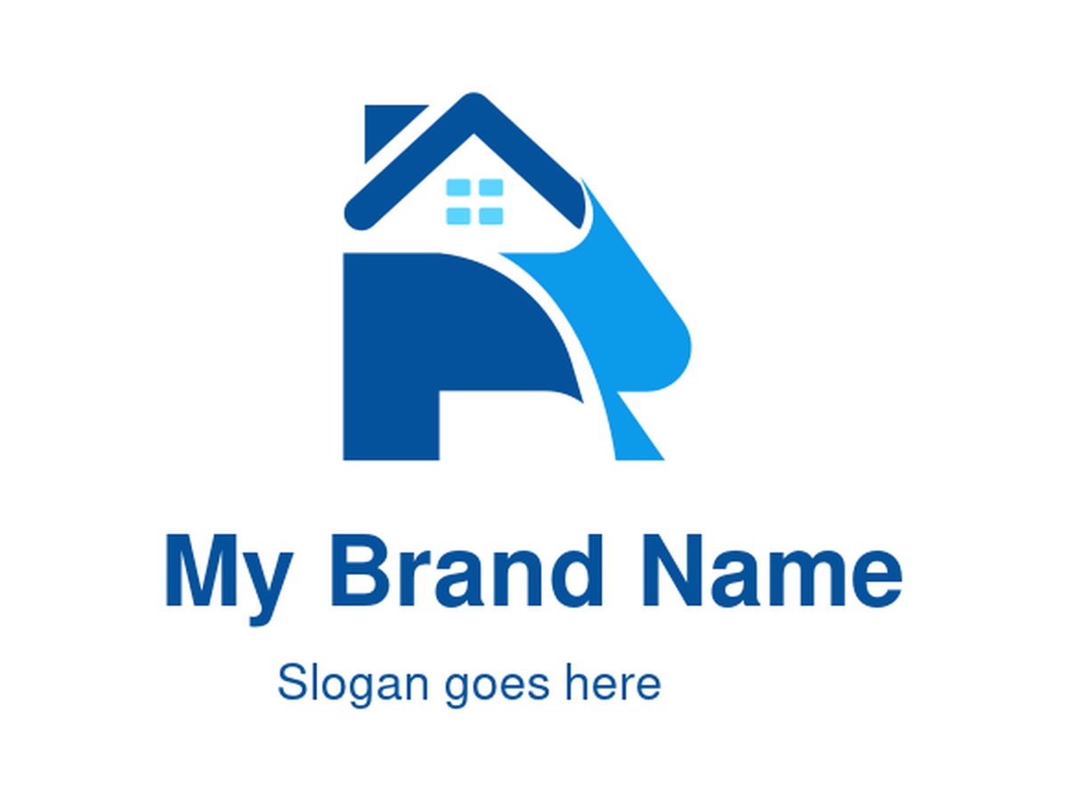 Modern Geometric Home Services Logo with House Icon and Arrow Design Representing Innovation, Progress, and Residential Solutions